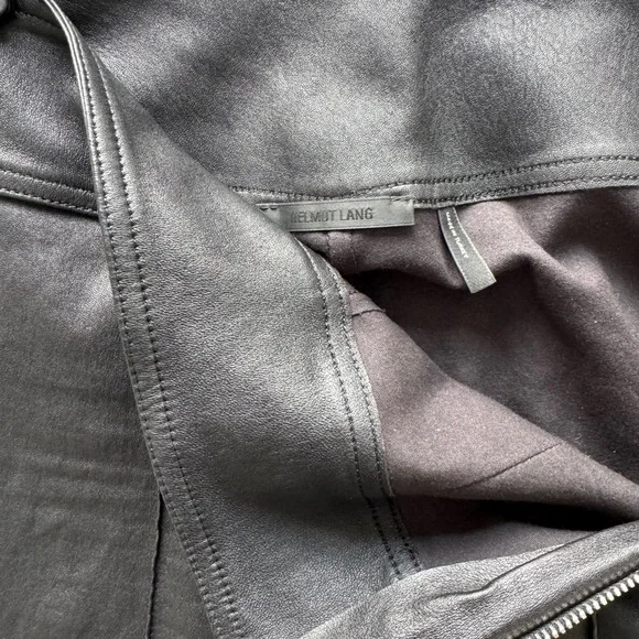 Helmut Lang Lambskin Size Zip Leather Boot Cut Pants - Size 2 - Picture 4 of 6
